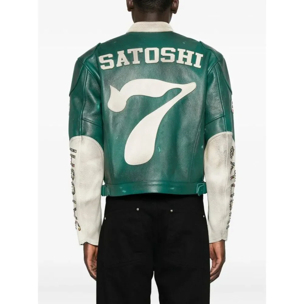 Satoshi Nakamoto Green Jackets - Leather Jackets Men
